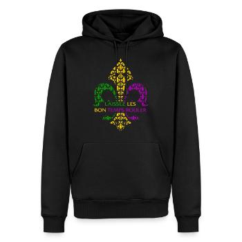 Mardi Gras Fleur De Lis Shirt, Laissez Les Bon - Men’s Premium Organic Hoodie - black - Front - Nico (187cm)