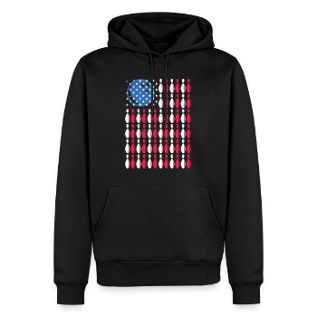 Joueur de bowling des États-Unis America Bowling Shirt - Sweat à capuche Premium bio Homme - noir - Devant - Nico (187cm)