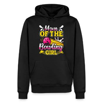 Mom of the Bowling Girl Bowlingspieler Frauen - Männer Premium Bio Hoodie - Schwarz - Vorne - Nico (187cm)
