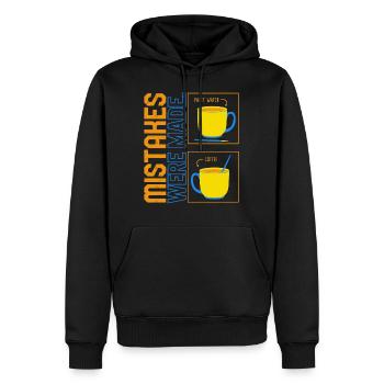 T-shirt d’art, t-shirt, les erreurs ont été faites Amateur de café - Sweat à capuche Premium bio Homme - noir - Devant - Nico (187cm)