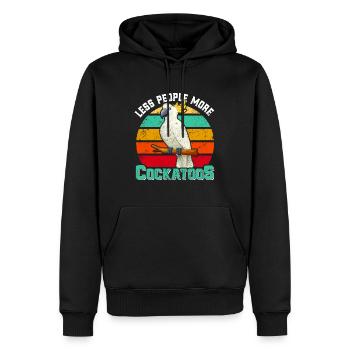 Cacatoès Moins de gens plus Cacatoès Cacatoès Oiseau - Sweat à capuche Premium bio Homme - noir - Devant - Nico (187cm)