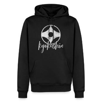 T-shirt japonais Kyokushin Karaté Arts Martiaux - Sweat à capuche Premium bio Homme - noir - Devant - Nico (187cm)