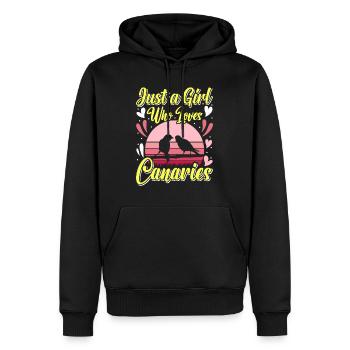 Nur ein Mädchen das Kanarienvögel liebt Girls - Männer Premium Bio Hoodie - Schwarz - Vorne - Nico (187cm)