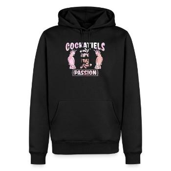 Les perruches sont ma passion Cockatiels - Sweat à capuche Premium bio Homme - noir - Devant - Nico (187cm)