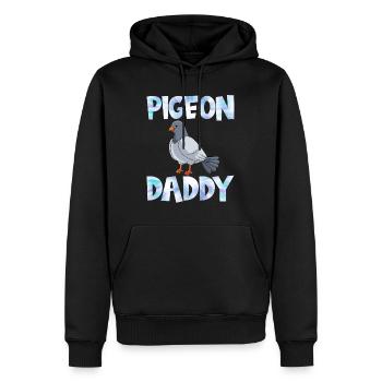 Pigeons Papa Colombophiles Colombophiles Hommes - Sweat à capuche Premium bio Homme - noir - Devant - Nico (187cm)