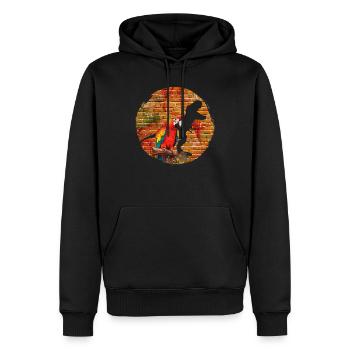 Ara Dinosaure Fan Perroquet Oiseau Amoureux - Sweat à capuche Premium bio Homme - noir - Devant - Nico (187cm)