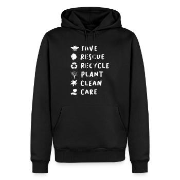 Bienen retten Löwen retten Plastik recyceln Speichern - Männer Premium Bio Hoodie - Schwarz - Vorne - Nico (187cm)