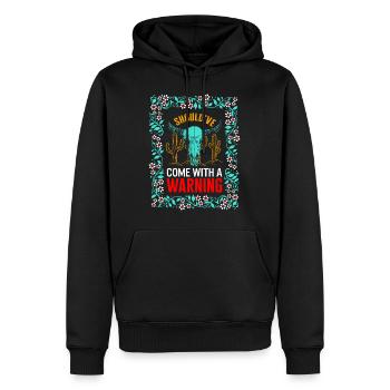Cow Shirt, Should've Come With A Warning Cow - Men’s Premium Organic Hoodie - black - Front - Nico (187cm)