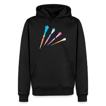 Science Shirt, Pipettes Microscope Watercolor - Men’s Premium Organic Hoodie - black - Front - Nico (187cm)