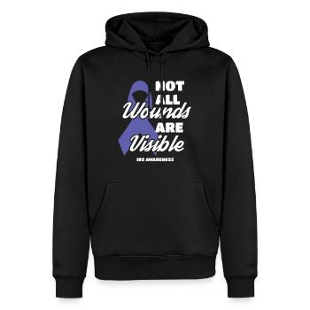 Nicht alle Wunden sind sichtbar Reizdarm-Bewusstsein - Männer Premium Bio Hoodie - Schwarz - Vorne - Nico (187cm)