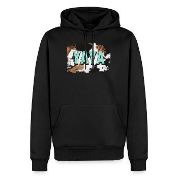 Chemise grand-mère, t-shirt imprimé vache Yaya, meilleur - Sweat à capuche Premium bio Homme - noir - Devant - Nico (187cm)
