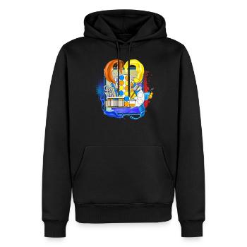 Art Shirt, Art Painting Palette Brushes Tee, Art - Men’s Premium Organic Hoodie - black - Front - Nico (187cm)