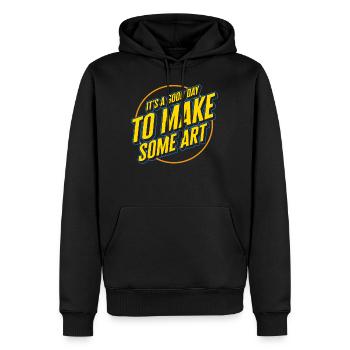 T-shirt d’art, c’est une bonne journée pour faire un t-shirt d’art, - Sweat à capuche Premium bio Homme - noir - Devant - Nico (187cm)