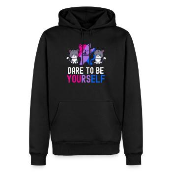 Osez être vous-même Mignon Bisexuel Bi Pride Mois - Sweat à capuche Premium bio Homme - noir - Devant - Nico (187cm)