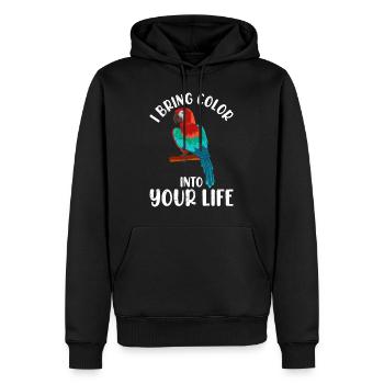 Ara J’apporterai Fabe dans ta vie Parrot Fan - Sweat à capuche Premium bio Homme - noir - Devant - Nico (187cm)