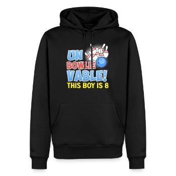 B-Day Kids incroyable! Ce garçon a 8 ans - Sweat à capuche Premium bio Homme - noir - Devant - Nico (187cm)