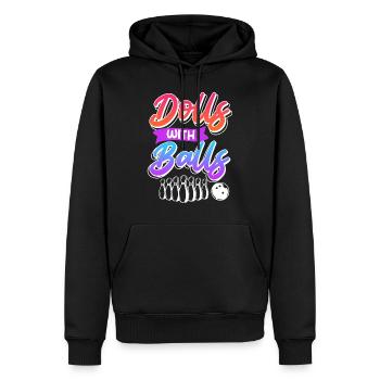 Bowling Femmes Poupées avec des balles - Sweat à capuche Premium bio Homme - noir - Devant - Nico (187cm)