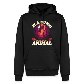 Flamingo est mon animal spirituel Flamingo Lovers - Sweat à capuche Premium bio Homme - noir - Devant - Nico (187cm)