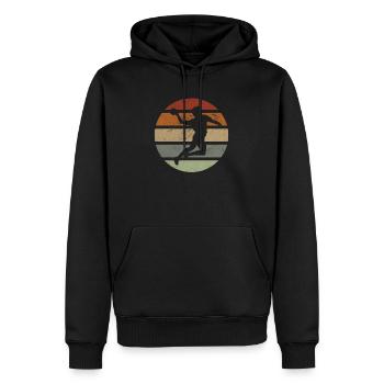 Handball Retro Handball Player Women’s Team - Sweat à capuche Premium bio Homme - noir - Devant - Nico (187cm)