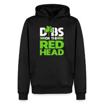 Lustige irische St. Patricks Day Dibs Auf Dem Rotschopf - Männer Premium Bio Hoodie - Schwarz - Vorne - Nico (187cm)