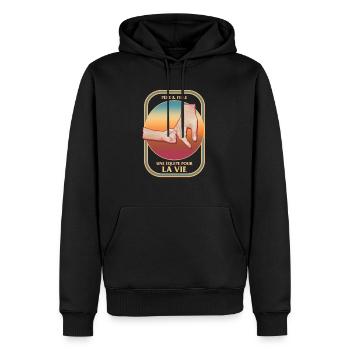 Chemise père et fille, T-Shirt Team For Life, - Männer Premium Bio Hoodie - Schwarz - Vorne - Nico (187cm)