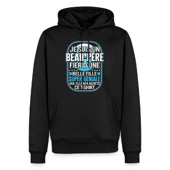 chemise de père, je suis un beau-père fier d'une - Men’s Premium Organic Hoodie - black - Front - Nico (187cm)