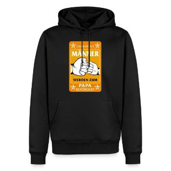 Vaterschaftsshirt, Großartige Männer Werden Zum - Men’s Premium Organic Hoodie - black - Front - Nico (187cm)