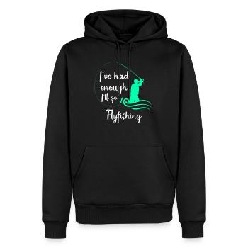 Mir reicht´s Ich geh Fliegenfischen Fischjagd - Männer Premium Bio Hoodie - Schwarz - Vorne - Nico (187cm)