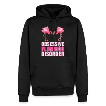 Flamants roses Trouble obsessionnel des flamants roses Femmes - Sweat à capuche Premium bio Homme - noir - Devant - Nico (187cm)