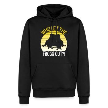 Drôle de grenouille Pessah Pessah Juif juif - Sweat à capuche Premium bio Homme - noir - Devant - Nico (187cm)
