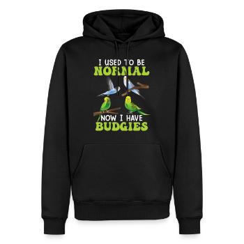 J’étais normal Maintenant j’ai des perruches - Sweat à capuche Premium bio Homme - noir - Devant - Nico (187cm)