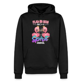 Les flamants roses sont mon animal spirituel Flamants roses Femmes - Sweat à capuche Premium bio Homme - noir - Devant - Nico (187cm)