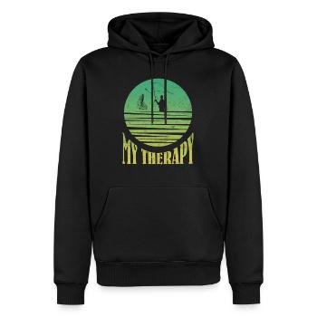 Fliegenfischen My Therapy Fischjagd Angler - Männer Premium Bio Hoodie - Schwarz - Vorne - Nico (187cm)