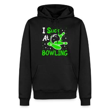 Chemise Bowling Lustig I Suck at Bowling Bowlen - Sweat à capuche Premium bio Homme - noir - Devant - Nico (187cm)