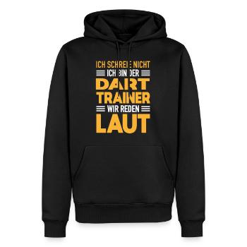 Dart Trainer Werden Laut Dart Coach Geschenk - Männer Premium Bio Hoodie - Schwarz - Vorne - Nico (187cm)