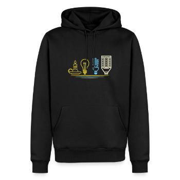 Lustiger Elektriker Ingenieur - Glühbirne - Männer Premium Bio Hoodie - Schwarz - Vorne - Nico (187cm)