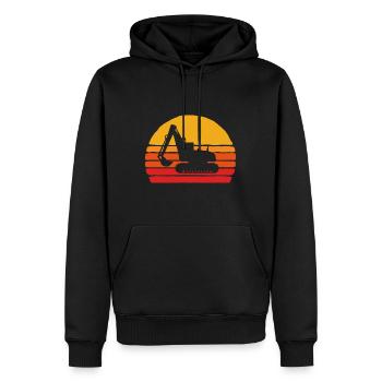 Retro-Bagger & Sunset Vintage-Konstruktion - Männer Premium Bio Hoodie - Schwarz - Vorne - Nico (187cm)