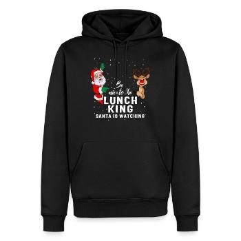 Lunch Lady Shirt, Sei nett zum Lunch King Santa - Männer Premium Bio Hoodie - Schwarz - Vorne - Nico (187cm)