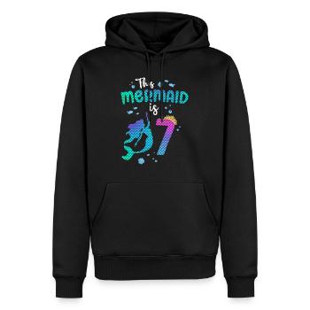 Diese Meerjungfrau ist 7 Jahre alt Meerjungfrau Mädchen 7. - Männer Premium Bio Hoodie - Schwarz - Vorne - Nico (187cm)