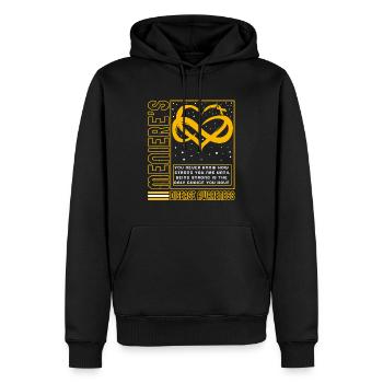 Chemise de sensibilisation à la maladie de Ménière, être fort - Sweat à capuche Premium bio Homme - noir - Devant - Nico (187cm)