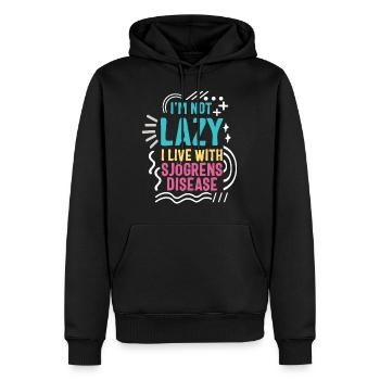 Sjögren's Syndrome Awareness Shirt, Ich bin nicht faul - Männer Premium Bio Hoodie - Schwarz - Vorne - Nico (187cm)