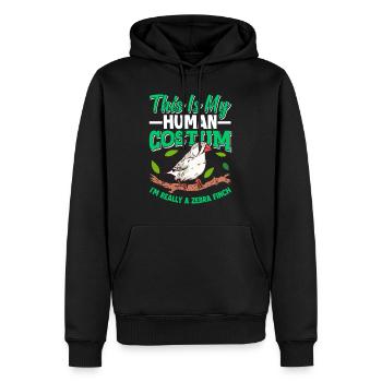 Pinsons zèbres Ceci est mon costume humain Piepmatz - Sweat à capuche Premium bio Homme - noir - Devant - Nico (187cm)