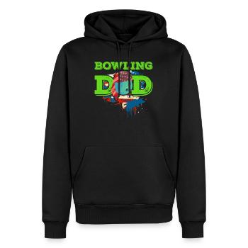 Bowling Dad Bowlingspieler Papa Bowling Männer - Männer Premium Bio Hoodie - Schwarz - Vorne - Nico (187cm)