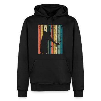 Bogenfischen Bogenjäger Fischjagd Bogen - Männer Premium Bio Hoodie - Schwarz - Vorne - Nico (187cm)