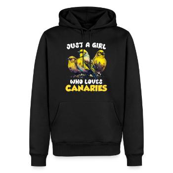 Juste une fille qui aime les filles canariennes - Sweat à capuche Premium bio Homme - noir - Devant - Nico (187cm)