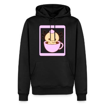 Axolotl Shirt, Axolotl In A Cup Cute Anime Tee, - Sweat à capuche Premium bio Homme - noir - Devant - Nico (187cm)