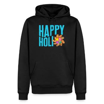 Happy Holi Festival Shirt, Happy Holi Gujiya - Men’s Premium Organic Hoodie - black - Front - Nico (187cm)
