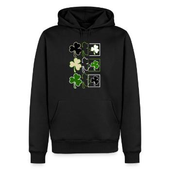 Chemise de la Saint-Patrick, trèfle irlandais Lucky Leaf - Sweat à capuche Premium bio Homme - noir - Devant - Nico (187cm)