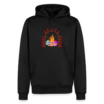 Happy Holi Festival Shirt, Happy Holika Dahan - Men’s Premium Organic Hoodie - black - Front - Nico (187cm)