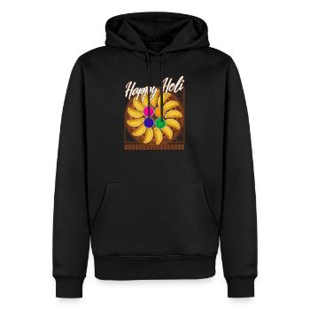 Happy Holi Festival Shirt, Happy Holi Gujiya - Men’s Premium Organic Hoodie - black - Front - Nico (187cm)